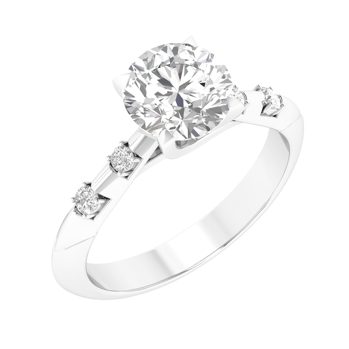 Multitone Round Diamond Ring - White