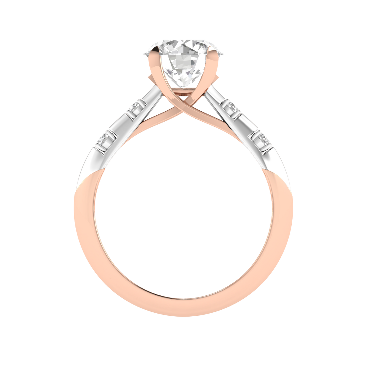 Multitone Round Diamond Ring - Rose