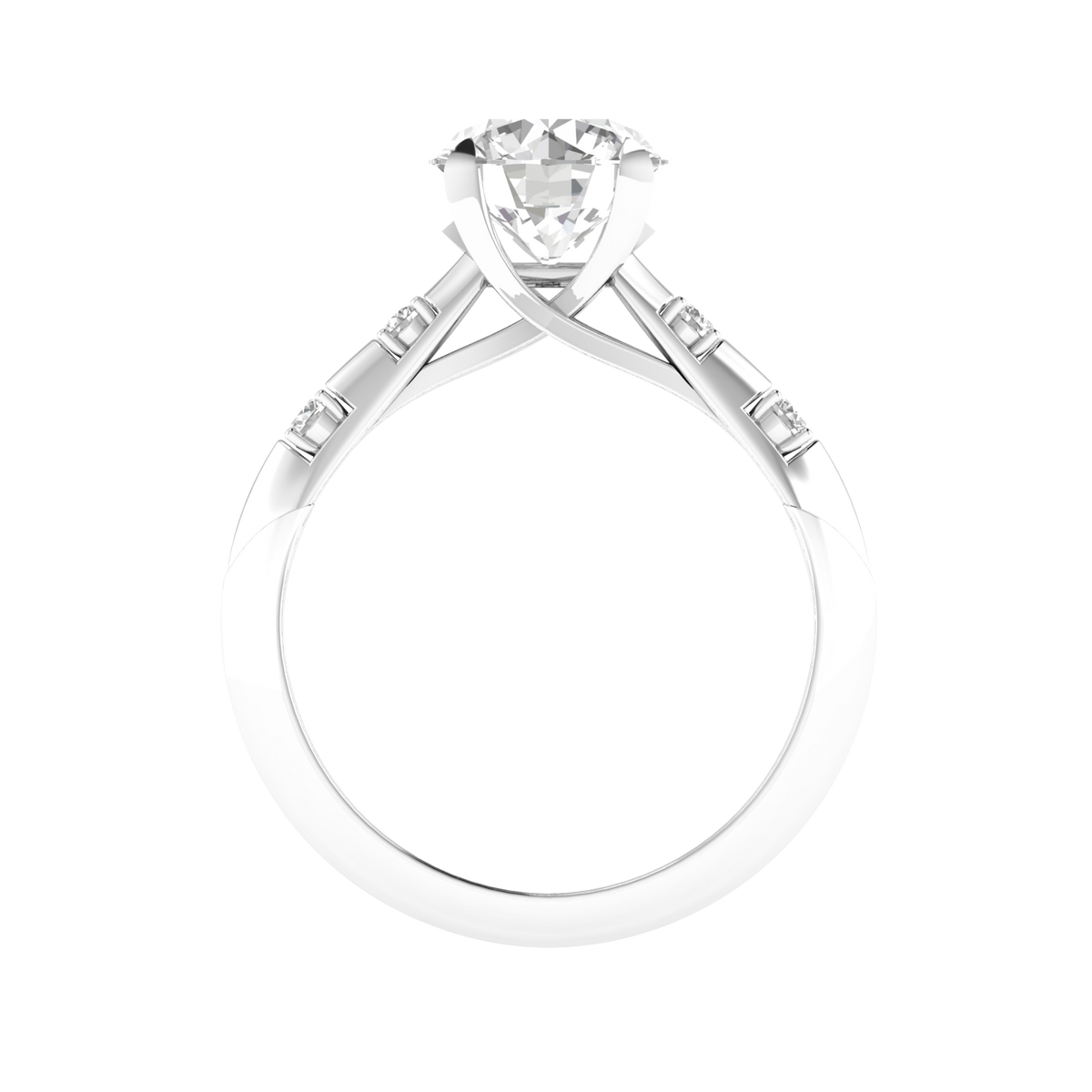 Multitone Round Diamond Ring - White
