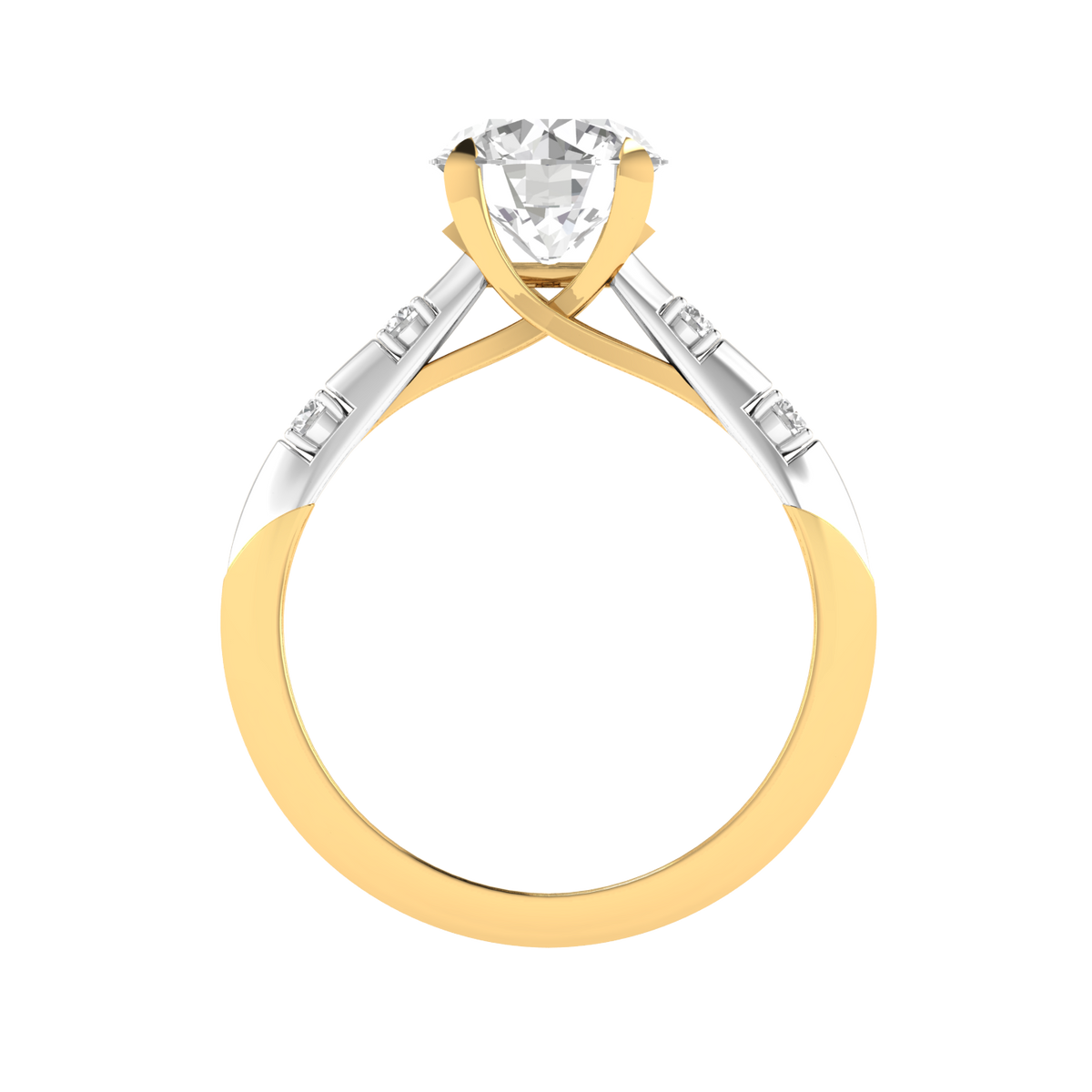 Multitone Round Diamond Ring - Gold
