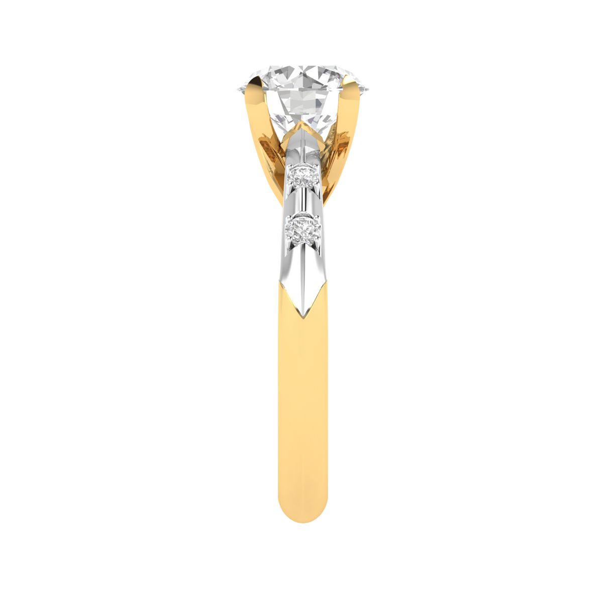 Multitone Round Diamond Ring - Gold