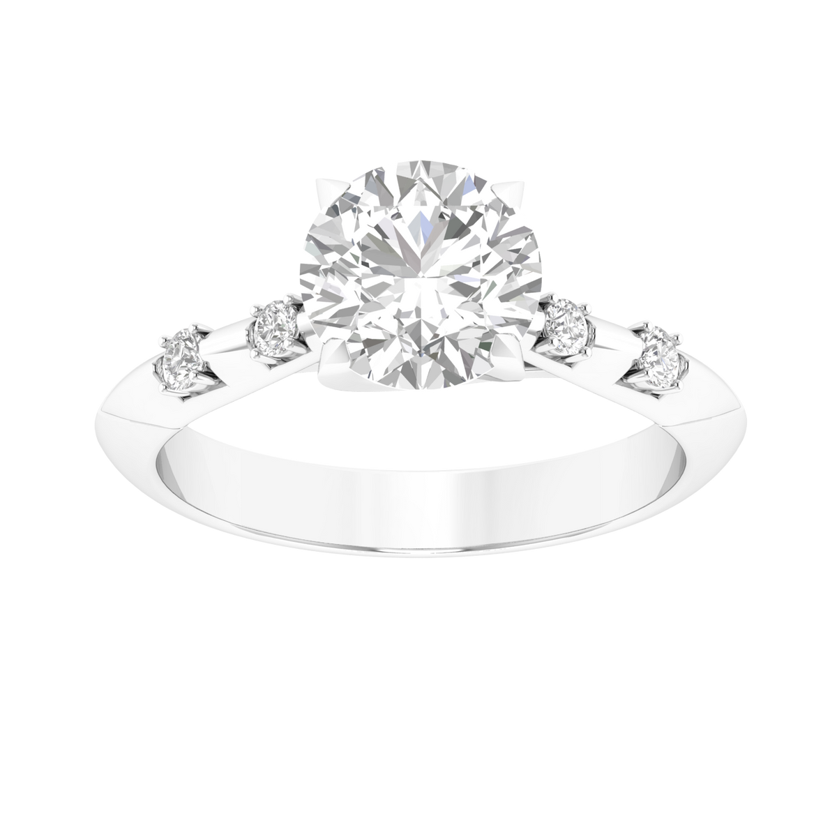 Multitone Round Diamond Ring - White