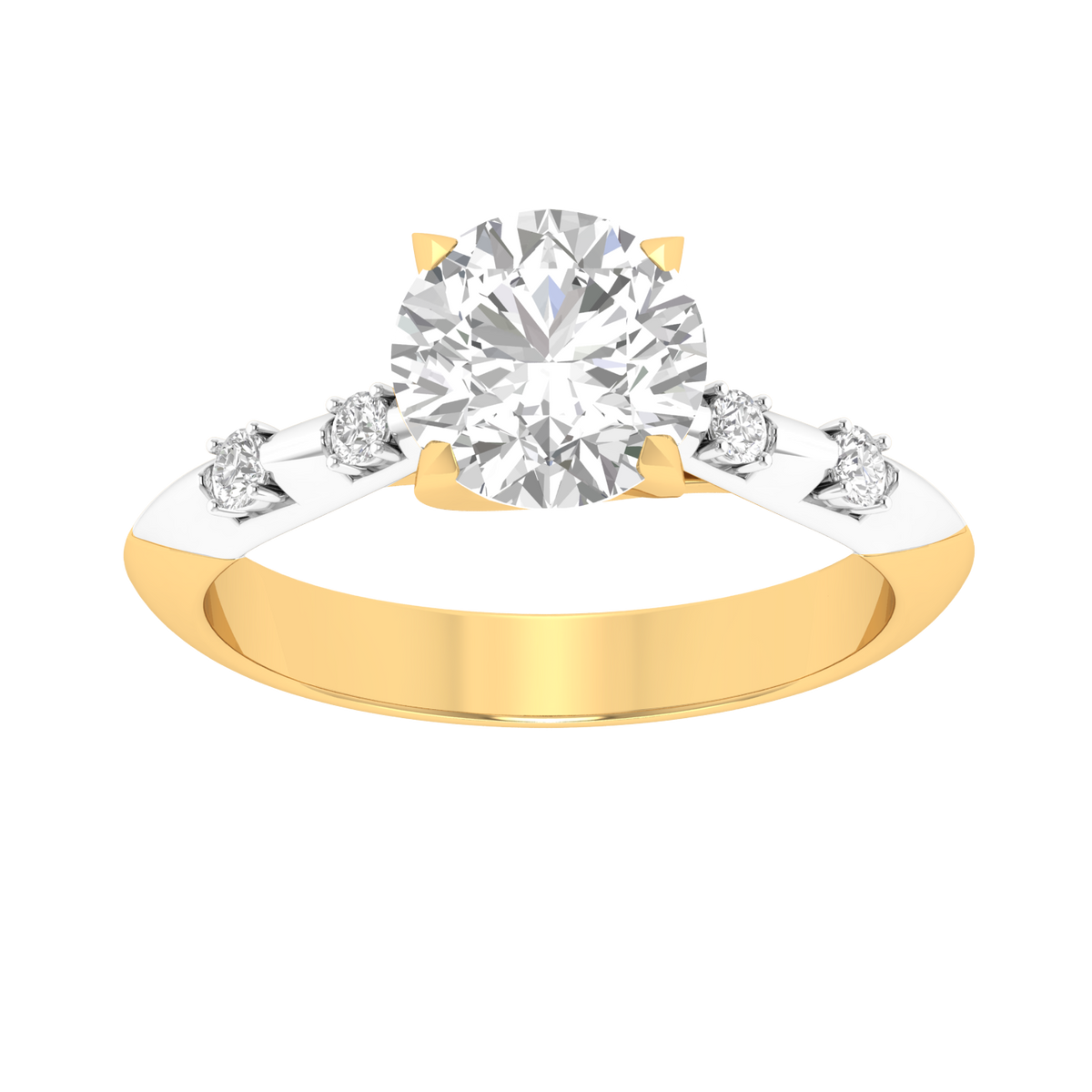 Multitone Round Diamond Ring - Gold
