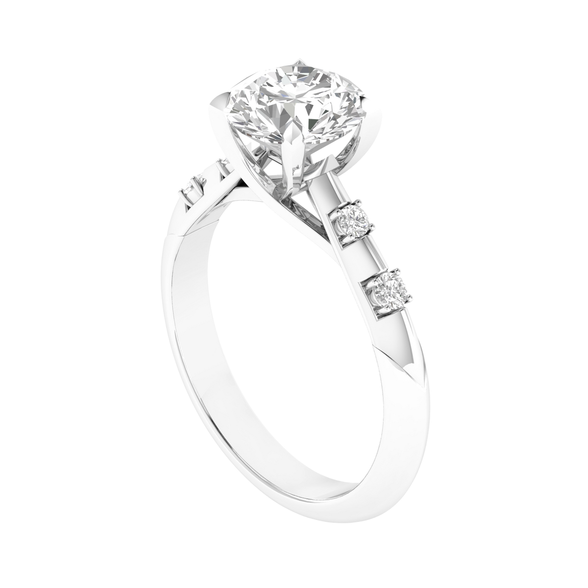Multitone Round Diamond Ring - White
