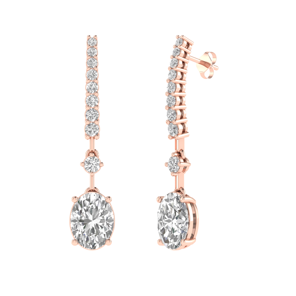 oval dangler earrings - Rose