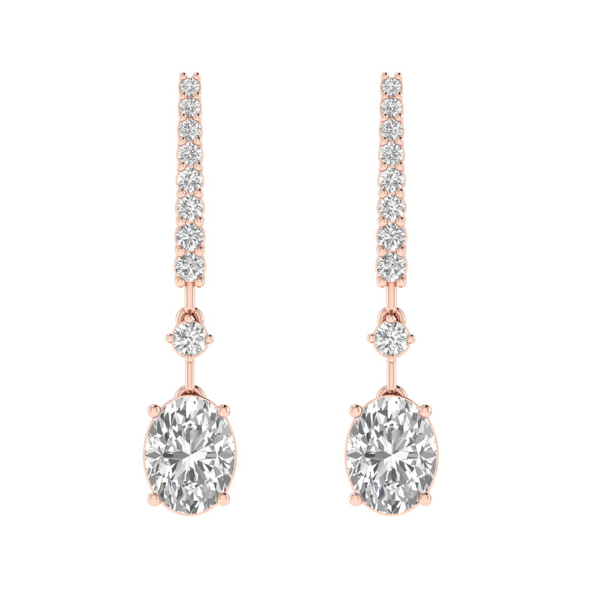 oval dangler earrings - Rose