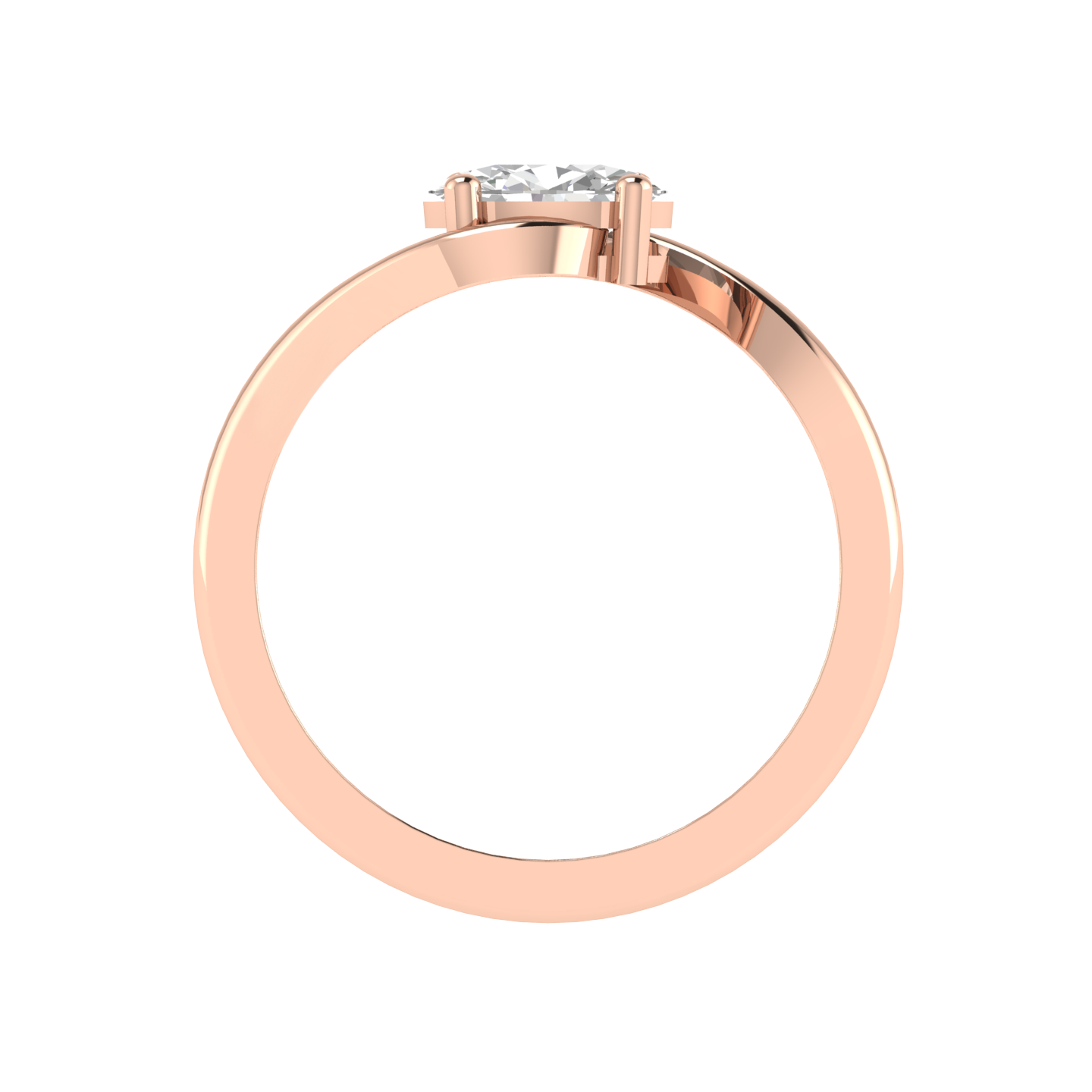 Oval Solitaire Ring - Rose