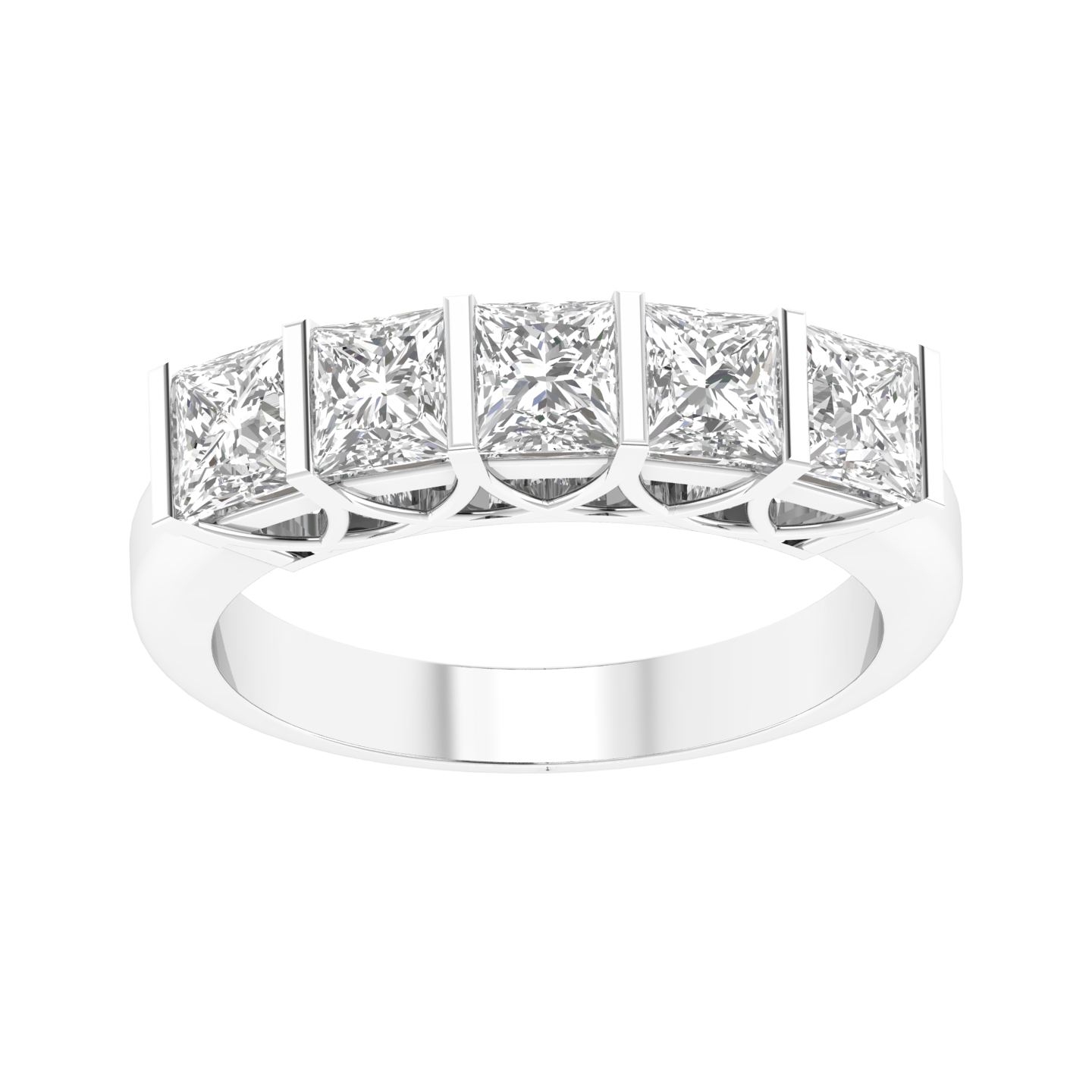 Princess Channel Half Eternity Ring - White