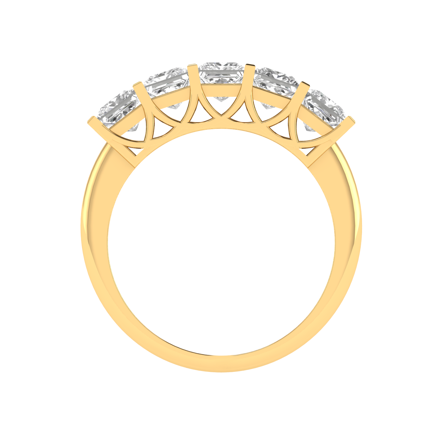 Princess Channel Half Eternity Ring - Gold