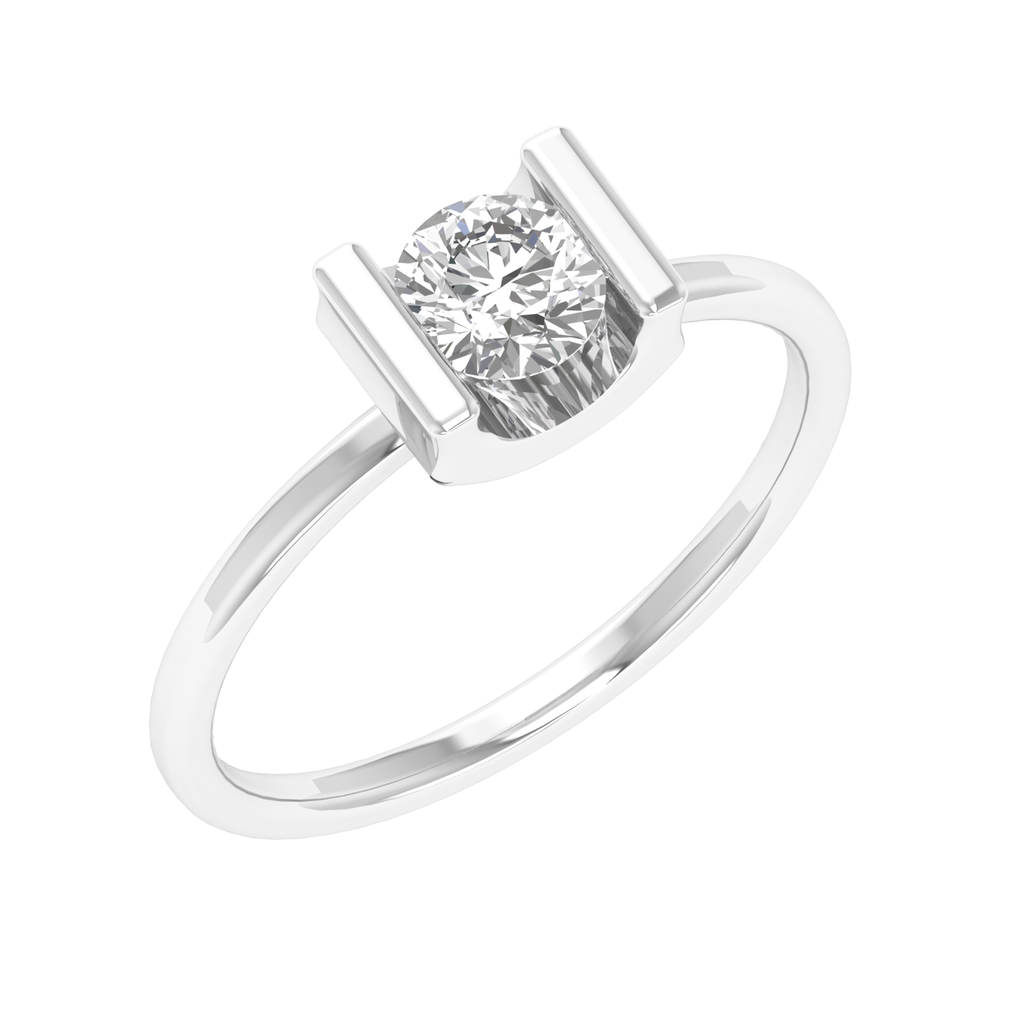 Round Channel Ring - White