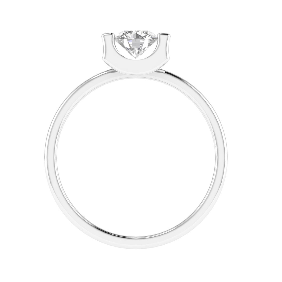 Round Channel Ring - White