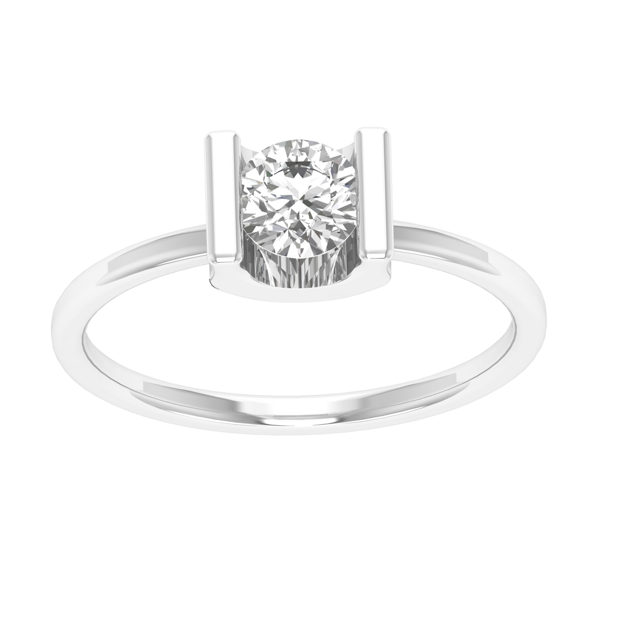 Round Channel Ring - White