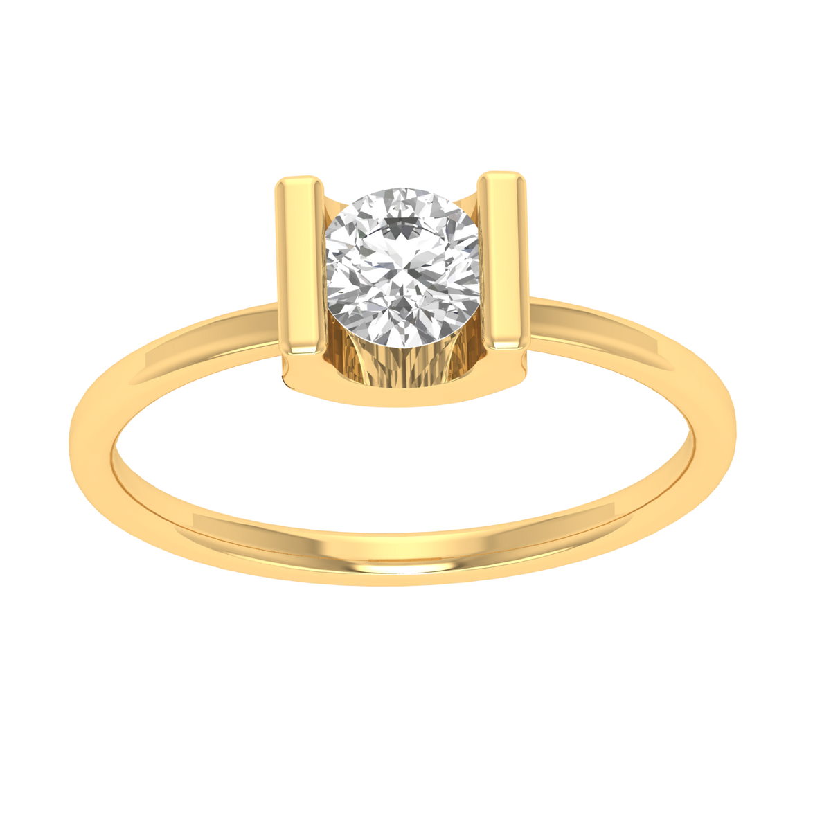 Round Channel Ring - Gold