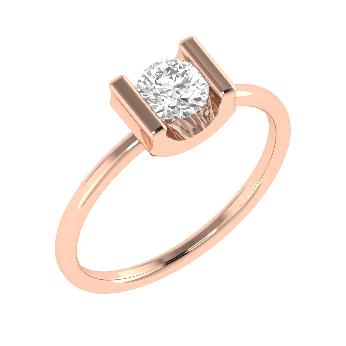 Round Channel Ring - Rose