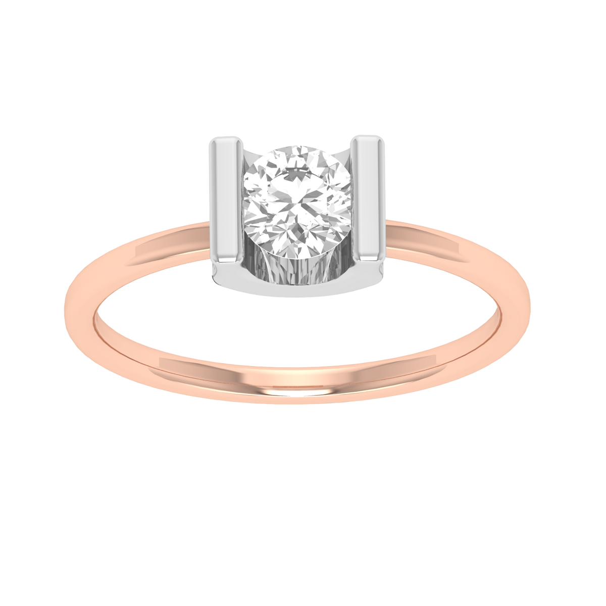 Round Channel Ring - Rose