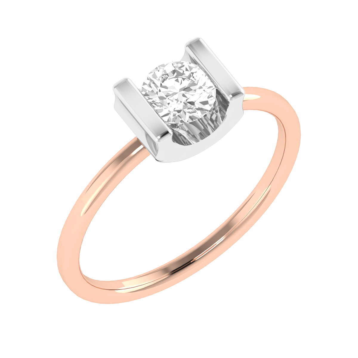 Round Channel Ring - Rose