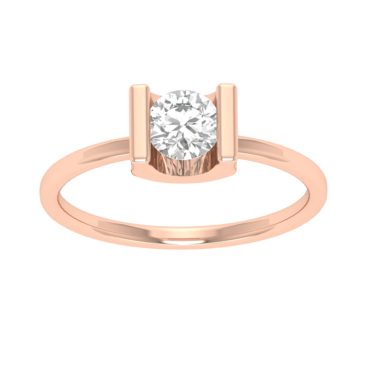 Round Channel Ring - Rose