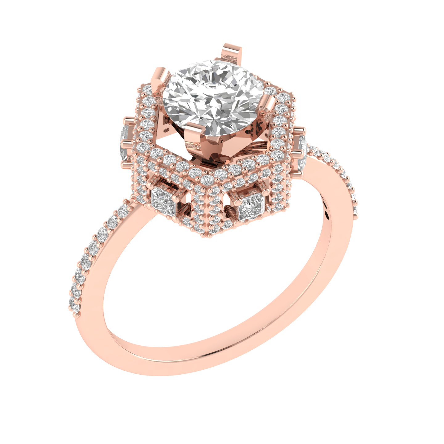 Round Cocktail Ring - Rose