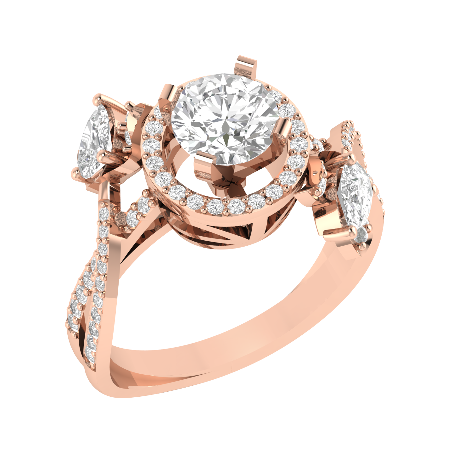 Round Lotus Ring - Rose