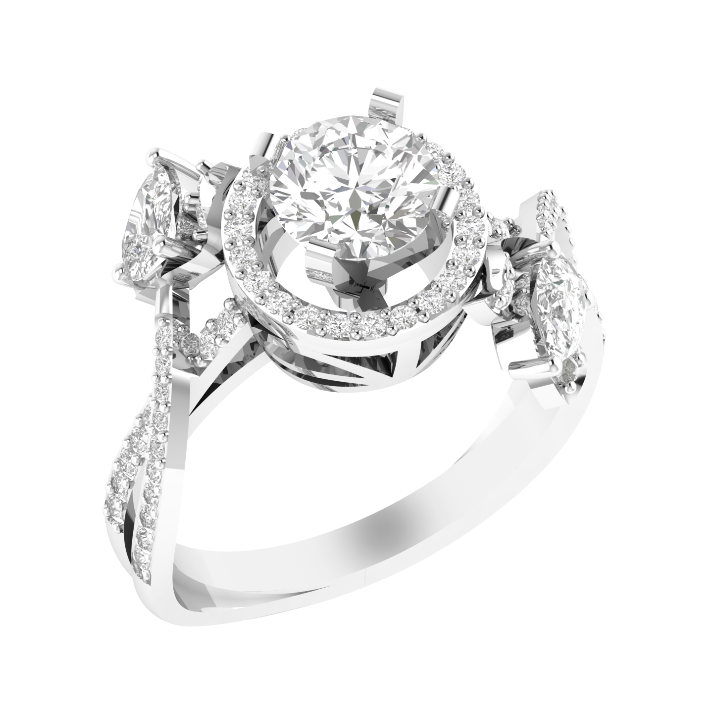 Round Lotus Ring - White