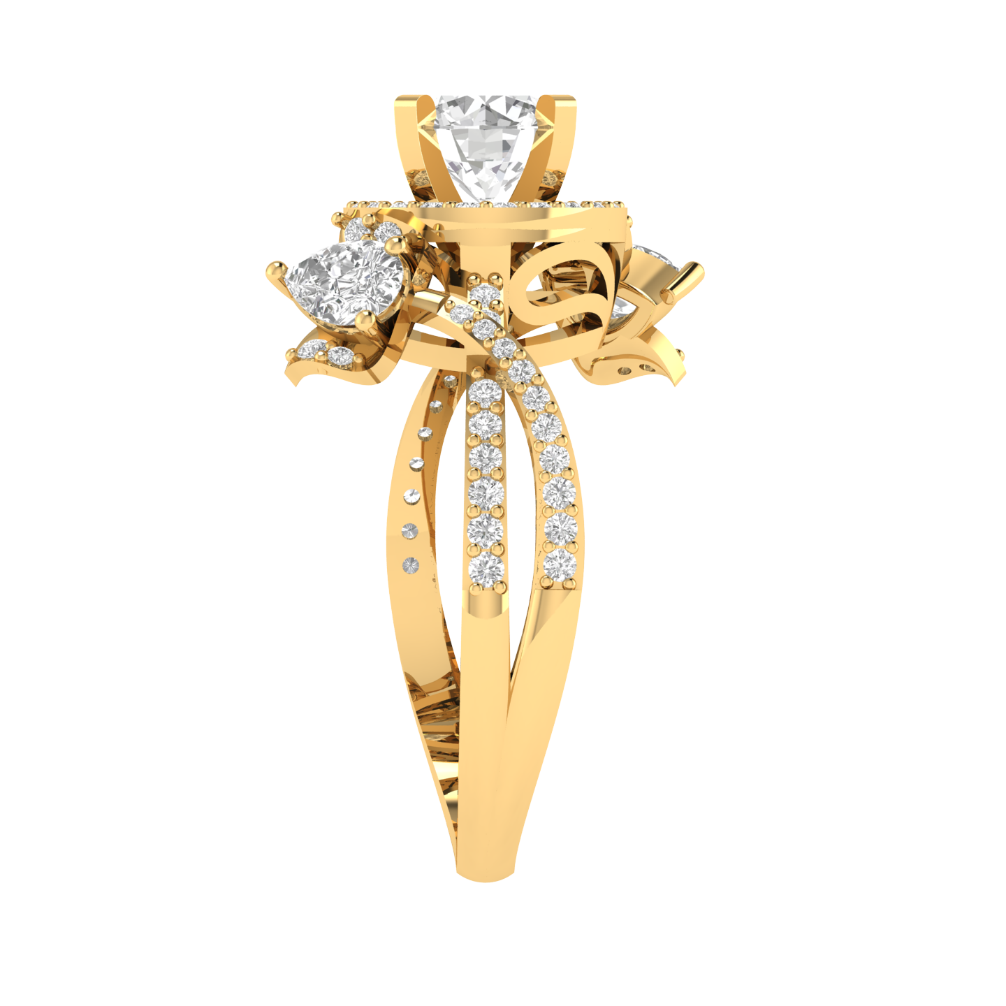 Round Lotus Ring - Gold
