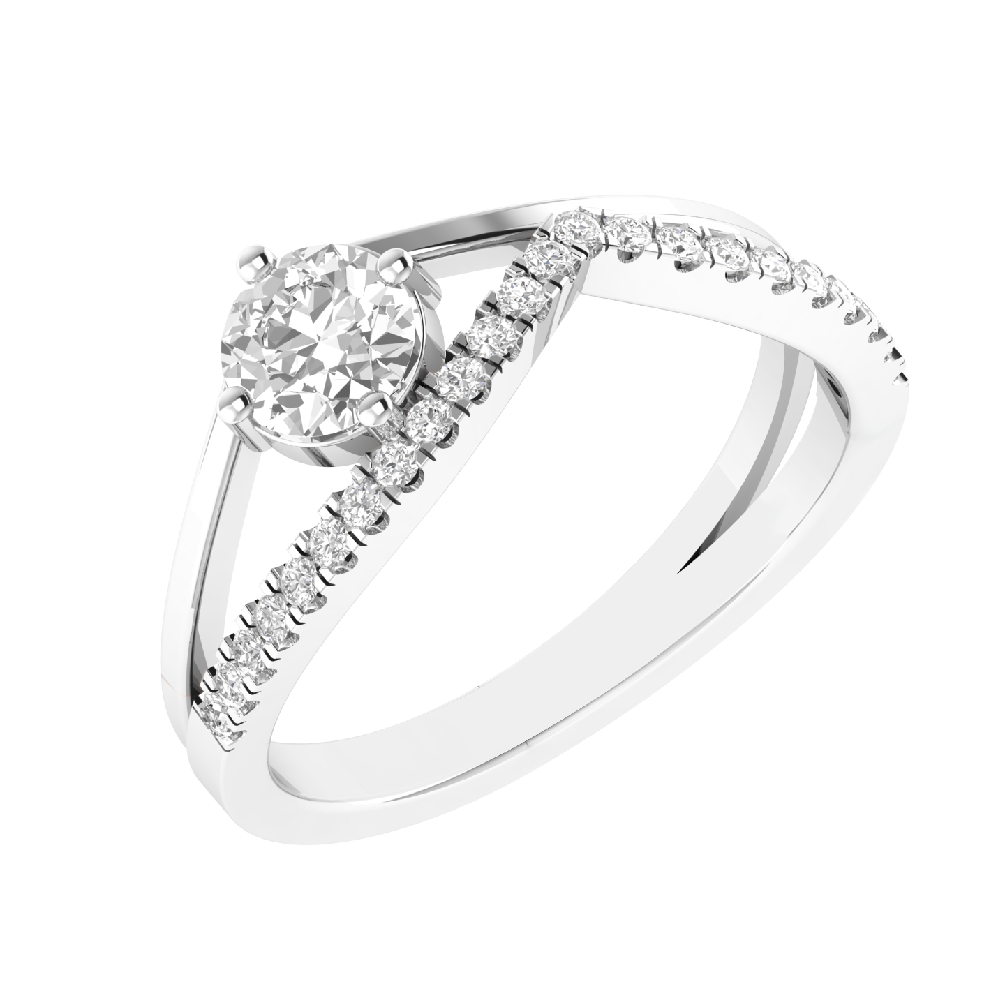 Round Split Ring - White