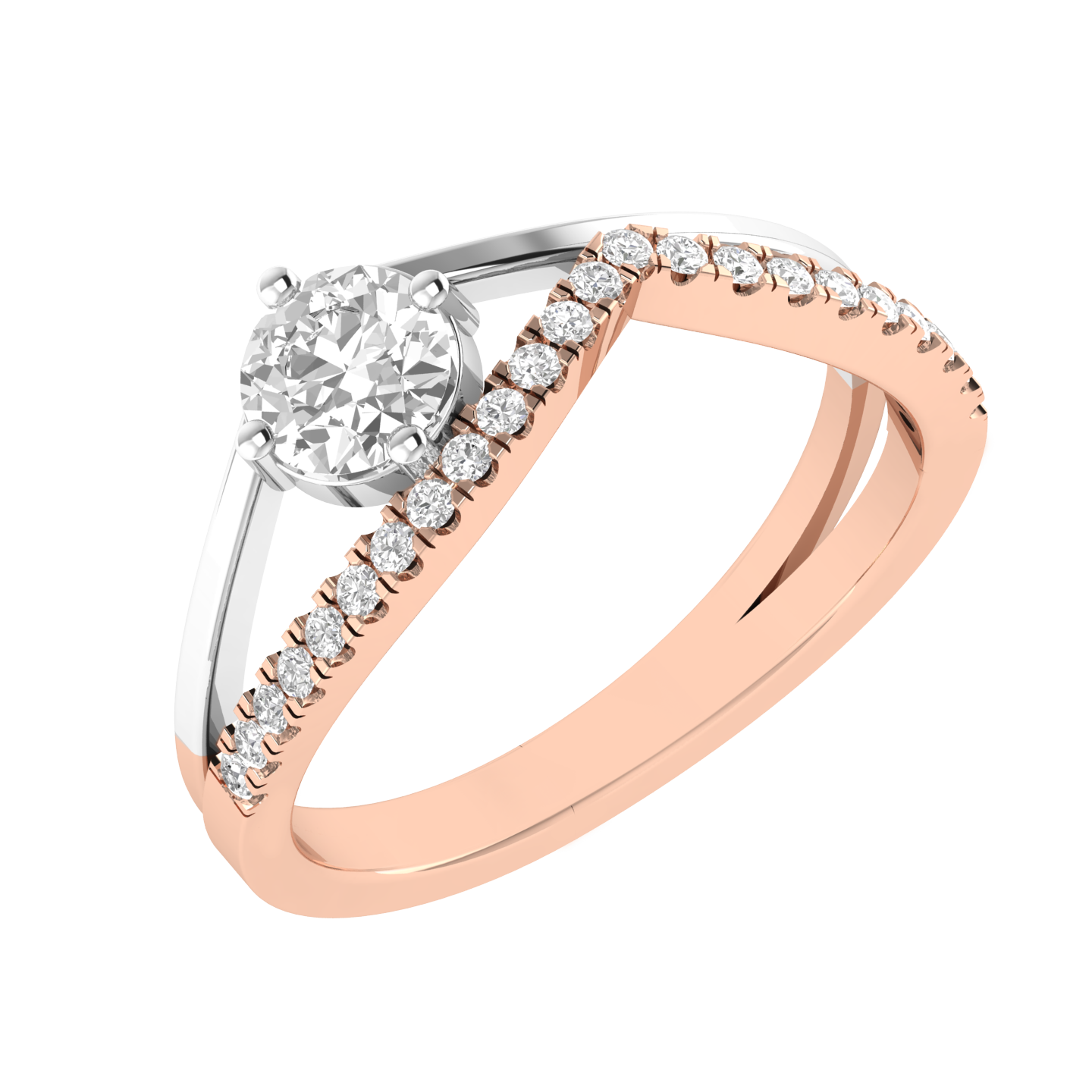 Round Split Ring - Rose