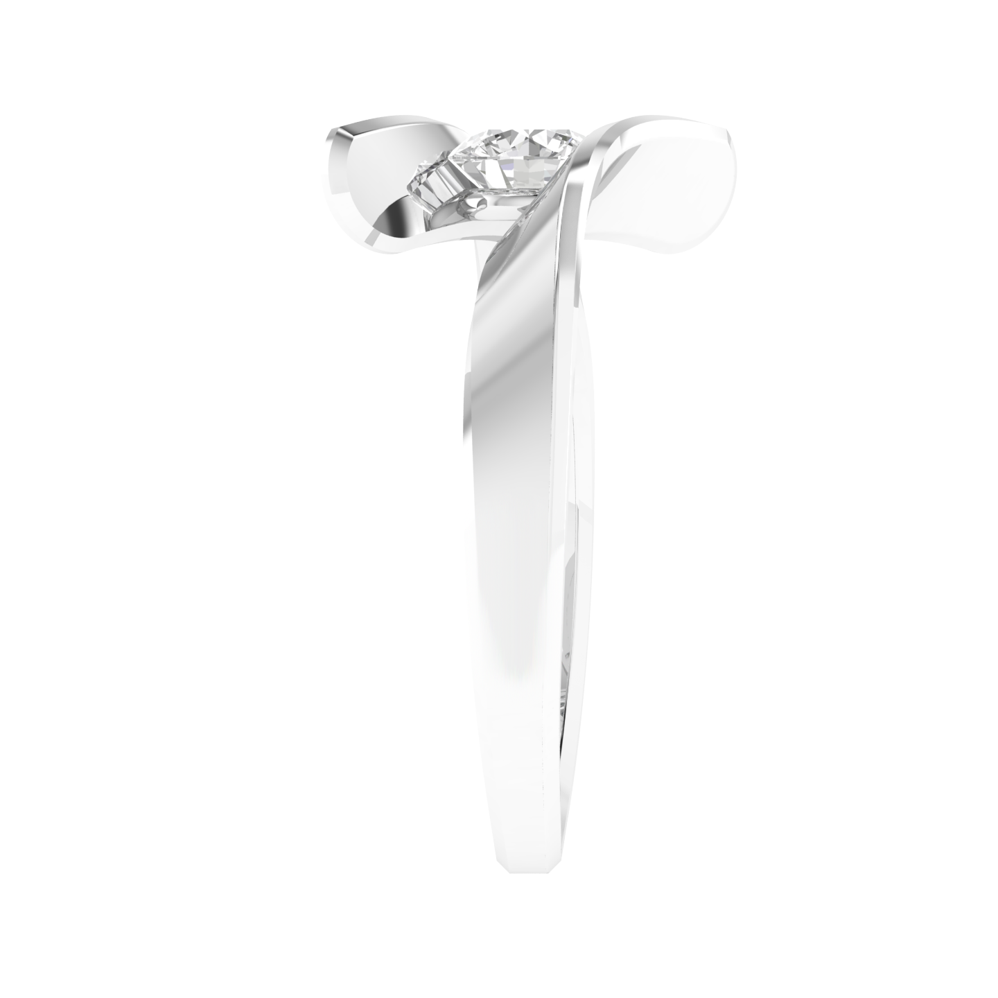 Round Split Shank Ring - White