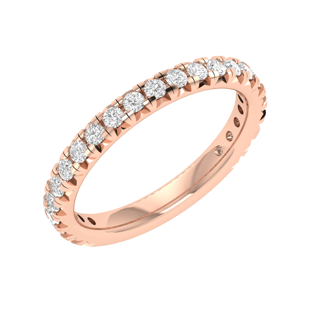 Small Round Diamond Eternity Ring - Rose
