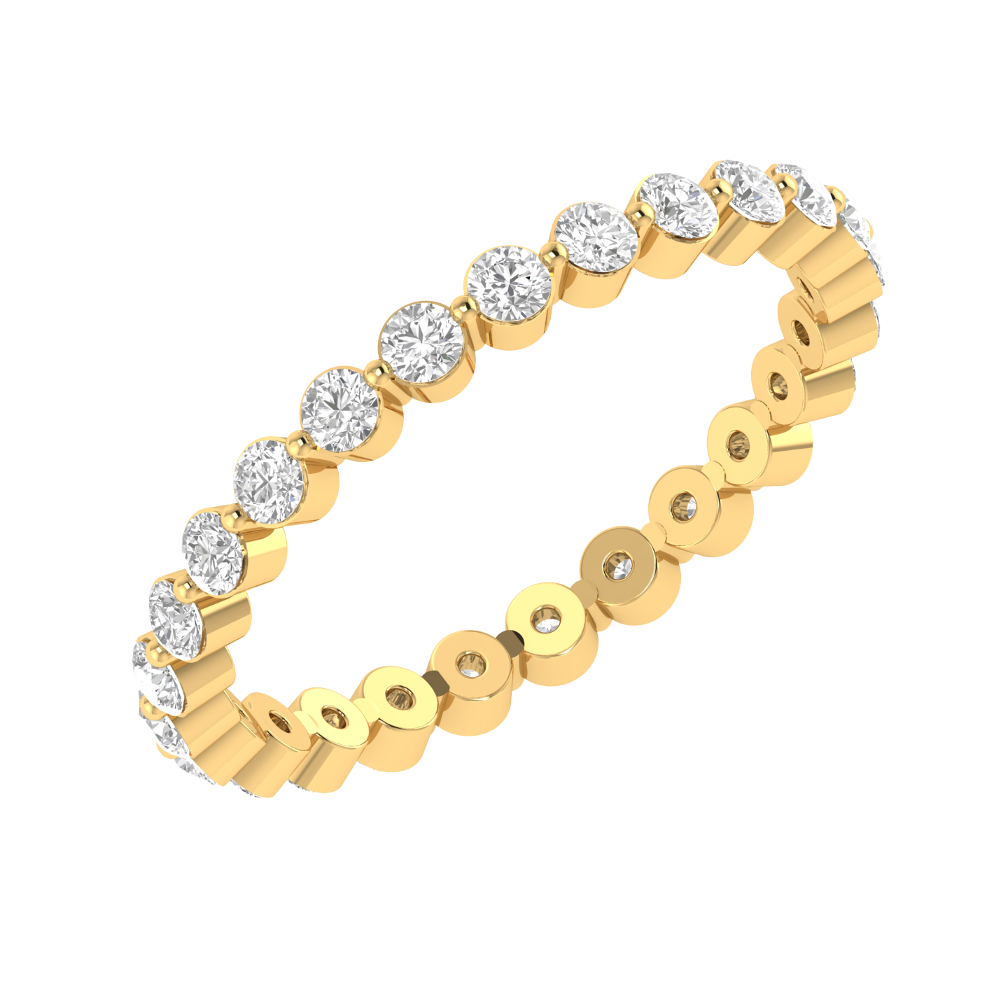 Small Round Eternity Band - Gold