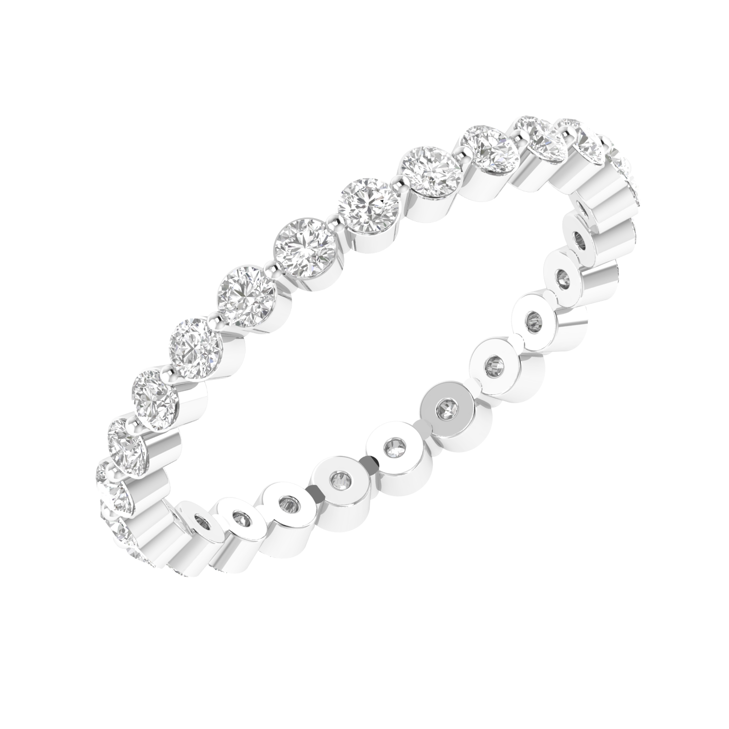 Small Round Eternity Band - White